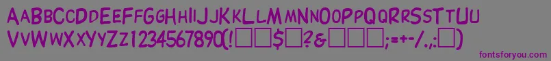 Шрифт ThinxscapssskRegular – фиолетовые шрифты на сером фоне