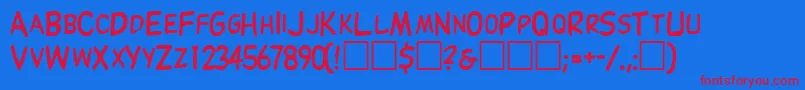 フォントThinxscapssskRegular – 赤い文字の青い背景