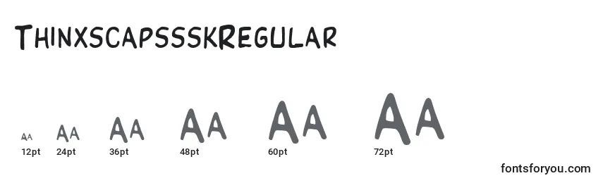 Размеры шрифта ThinxscapssskRegular