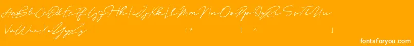 OliverQuin-Schriftart – Weiße Schriften auf orangefarbenem Hintergrund