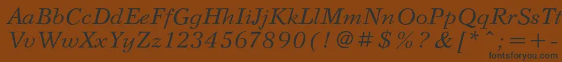 SvetlanacItalic-Schriftart – Schwarze Schriften auf braunem Hintergrund