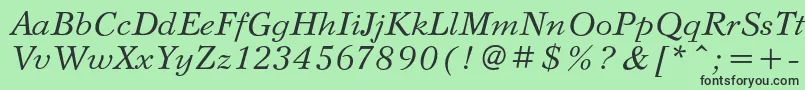 SvetlanacItalic Font – Black Fonts on Green Background