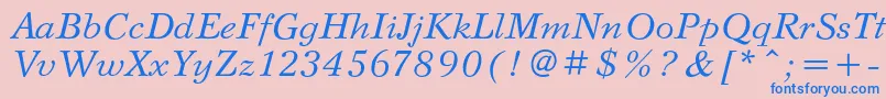 SvetlanacItalic Font – Blue Fonts on Pink Background