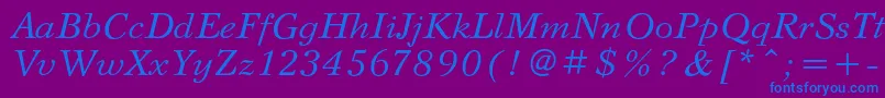 SvetlanacItalic Font – Blue Fonts on Purple Background