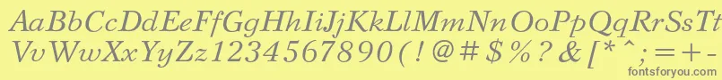 SvetlanacItalic Font – Gray Fonts on Yellow Background