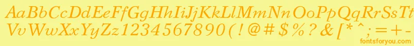 SvetlanacItalic Font – Orange Fonts on Yellow Background