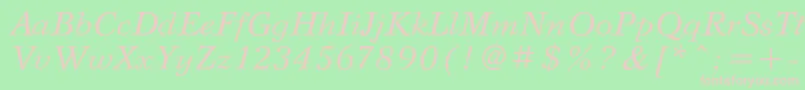 Fonte SvetlanacItalic – fontes rosa em um fundo verde