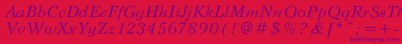 SvetlanacItalic Font – Purple Fonts on Red Background