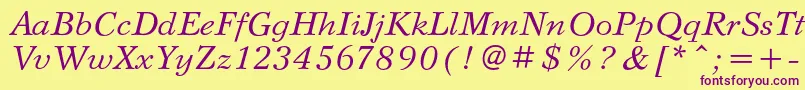 SvetlanacItalic Font – Purple Fonts on Yellow Background