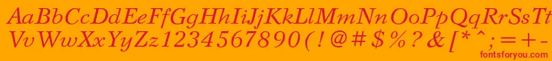 SvetlanacItalic Font – Red Fonts on Orange Background