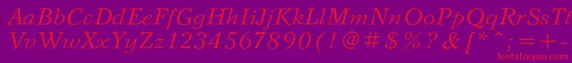 fuente SvetlanacItalic – Fuentes Rojas Sobre Fondo Morado