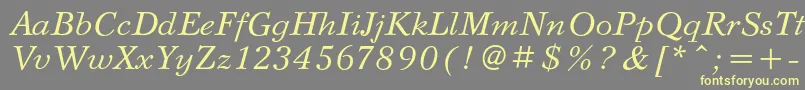 フォントSvetlanacItalic – 黄色のフォント、灰色の背景
