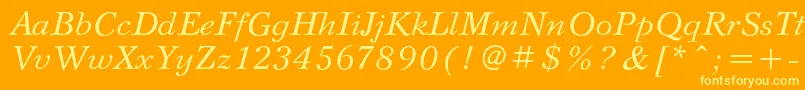 SvetlanacItalic Font – Yellow Fonts on Orange Background