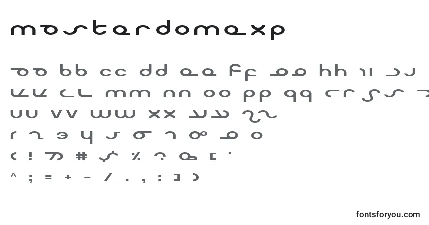 Fuente MasterdomExp - alfabeto, números, caracteres especiales