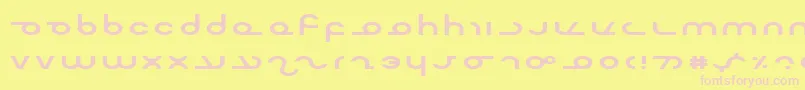 MasterdomExp-fontti – vaaleanpunaiset fontit keltaisella taustalla