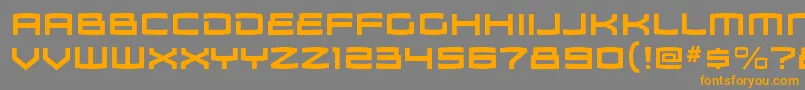 フォントZosmargBold – オレンジの文字は灰色の背景にあります。