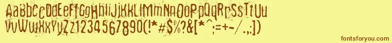 Fibyngerowa Font – Brown Fonts on Yellow Background