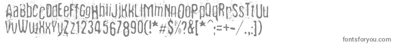フォントFibyngerowa – 白い背景に灰色の文字