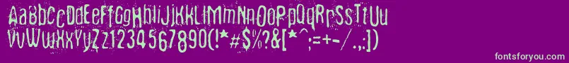 Fibyngerowa Font – Green Fonts on Purple Background