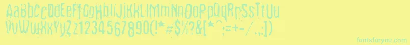 Fibyngerowa Font – Green Fonts on Yellow Background