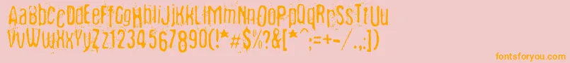 Fibyngerowa-Schriftart – Orangefarbene Schriften auf rosa Hintergrund