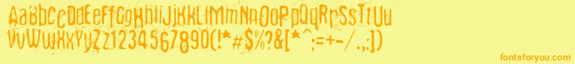 Fibyngerowa Font – Orange Fonts on Yellow Background