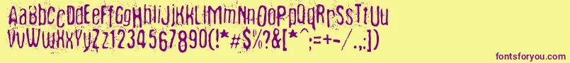 Fibyngerowa Font – Purple Fonts on Yellow Background