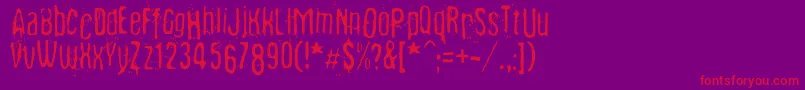 Fibyngerowa Font – Red Fonts on Purple Background