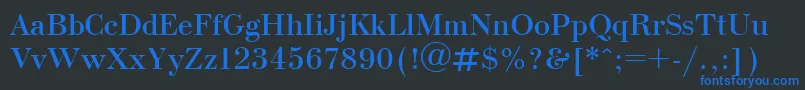 Ukrainianbodoni Font – Blue Fonts on Black Background