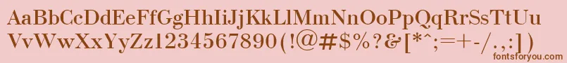 Ukrainianbodoni Font – Brown Fonts on Pink Background