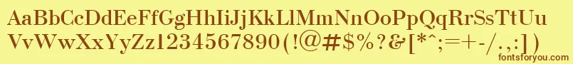 Ukrainianbodoni Font – Brown Fonts on Yellow Background