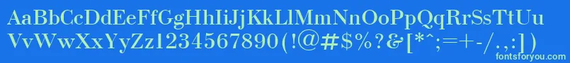 Ukrainianbodoni Font – Green Fonts on Blue Background