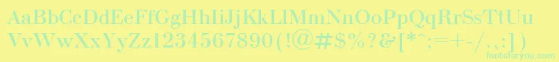 Ukrainianbodoni Font – Green Fonts on Yellow Background
