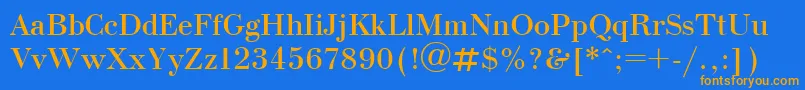 Ukrainianbodoni Font – Orange Fonts on Blue Background