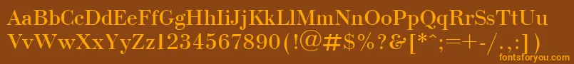 Ukrainianbodoni Font – Orange Fonts on Brown Background
