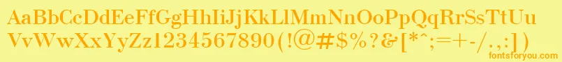 Ukrainianbodoni Font – Orange Fonts on Yellow Background