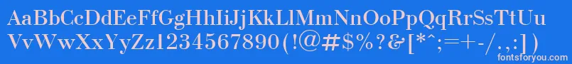 Ukrainianbodoni Font – Pink Fonts on Blue Background