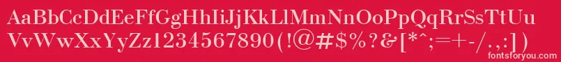 Ukrainianbodoni Font – Pink Fonts on Red Background