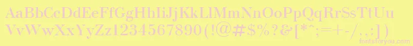 Ukrainianbodoni Font – Pink Fonts on Yellow Background