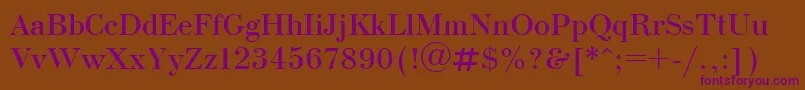 Ukrainianbodoni Font – Purple Fonts on Brown Background
