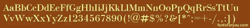 フォントUkrainianbodoni – 黄色のフォント、茶色の背景