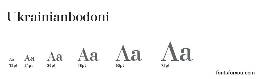 Größen der Schriftart Ukrainianbodoni