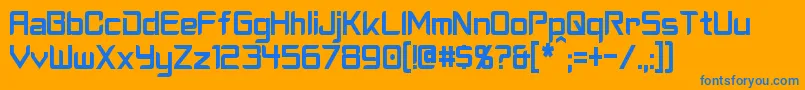 CyberverseCondensed Font – Blue Fonts on Orange Background
