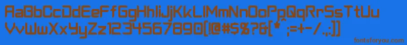 CyberverseCondensed Font – Brown Fonts on Blue Background