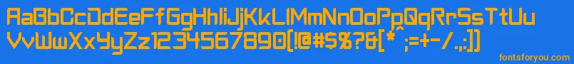 CyberverseCondensed Font – Orange Fonts on Blue Background