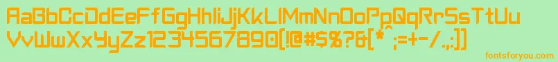 CyberverseCondensed Font – Orange Fonts on Green Background