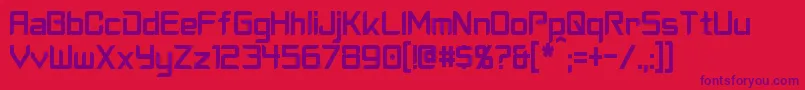 Czcionka CyberverseCondensed – fioletowe czcionki na czerwonym tle