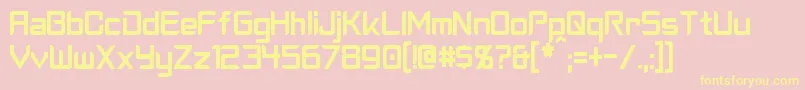 CyberverseCondensed Font – Yellow Fonts on Pink Background