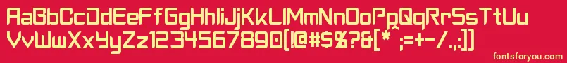 CyberverseCondensed Font – Yellow Fonts on Red Background