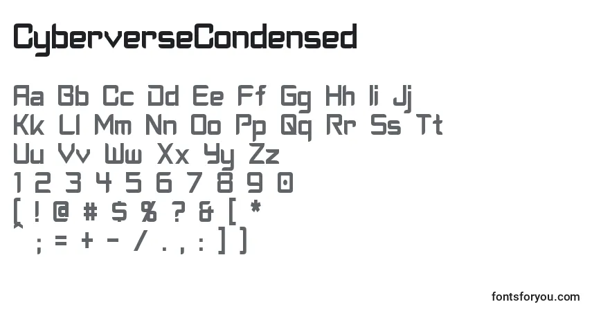 characters of cyberversecondensed font, letter of cyberversecondensed font, alphabet of  cyberversecondensed font